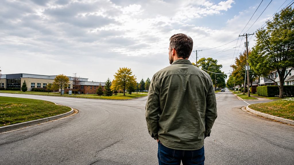Person facing a crossroads symbolizing the challenges of long-term sobriety